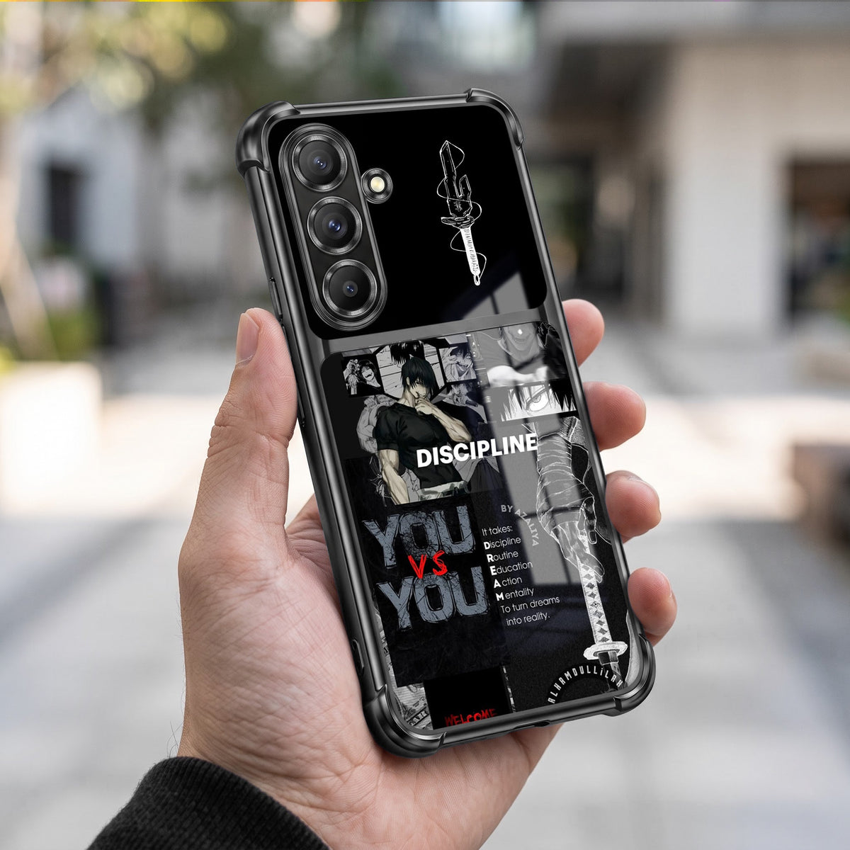 Samsung Galaxy A36 5G Discipline Over Dual-Tone Transparent Black Airbags Case