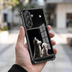 Samsung Galaxy A56 5G Dreamy Puppy Dual-Tone Transparent Black Airbags Case