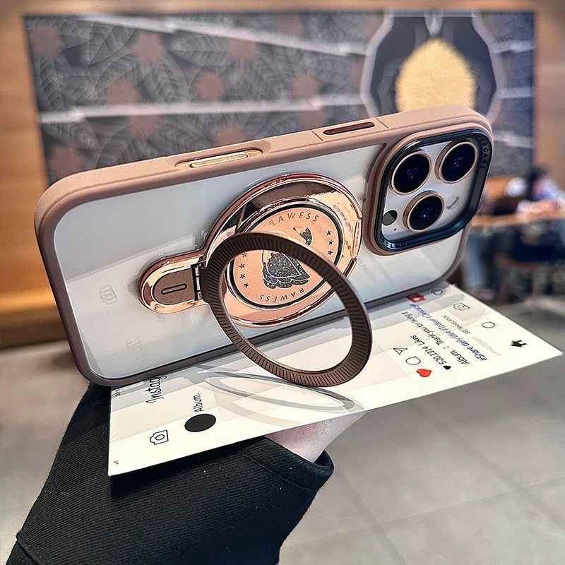 iPhone 16 Pro / 16 Pro Max Luxury Butterfly Ring Stand Shockproof Magnetic Case