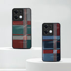Oppo Reno 13 5G Luxury Grid Pattern Glass Back Shockproof Case