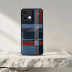 Oppo Reno 13 5G Luxury Grid Pattern Glass Back Shockproof Case