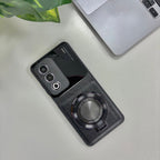 Oppo A3 Pro 5G Original Luxury Leather Lens Magnifier Ring Stand Case