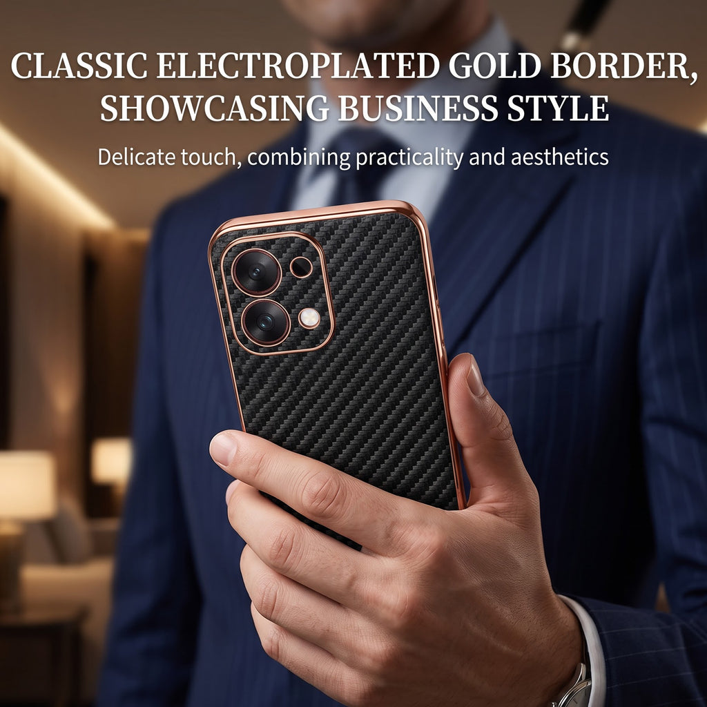 Oppo F31 5G Gold Electroplated Carbon Fiber Texture Case