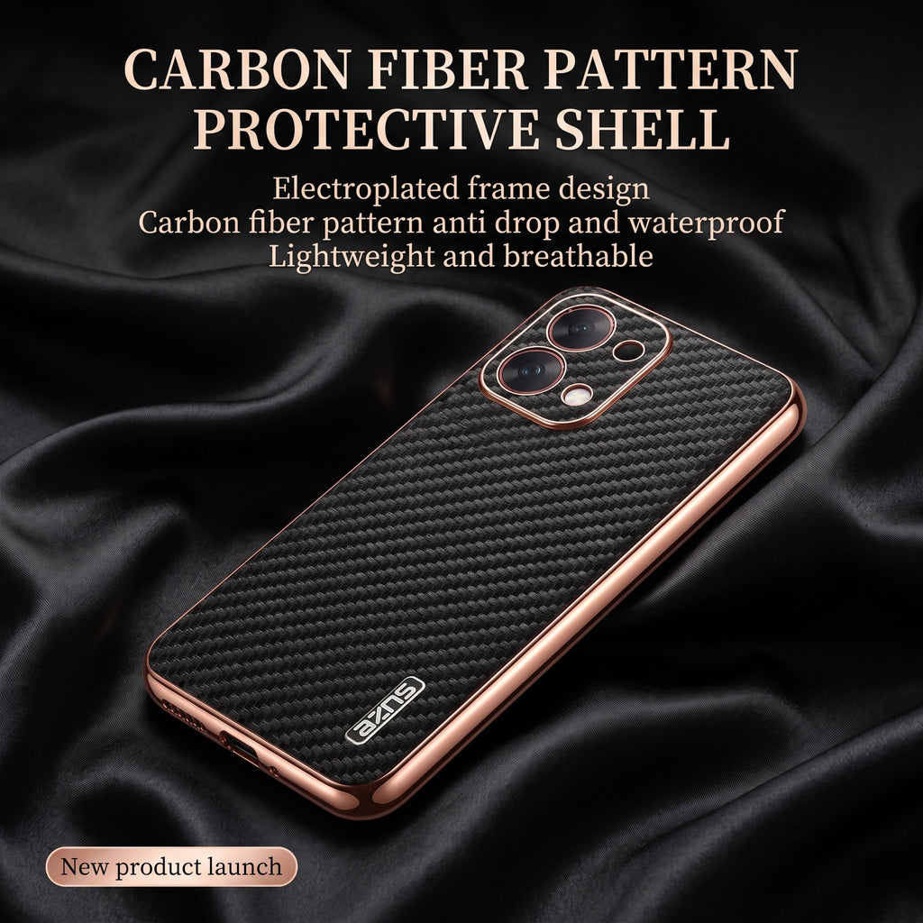 Oppo F31 5G Gold Electroplated Carbon Fiber Texture Case