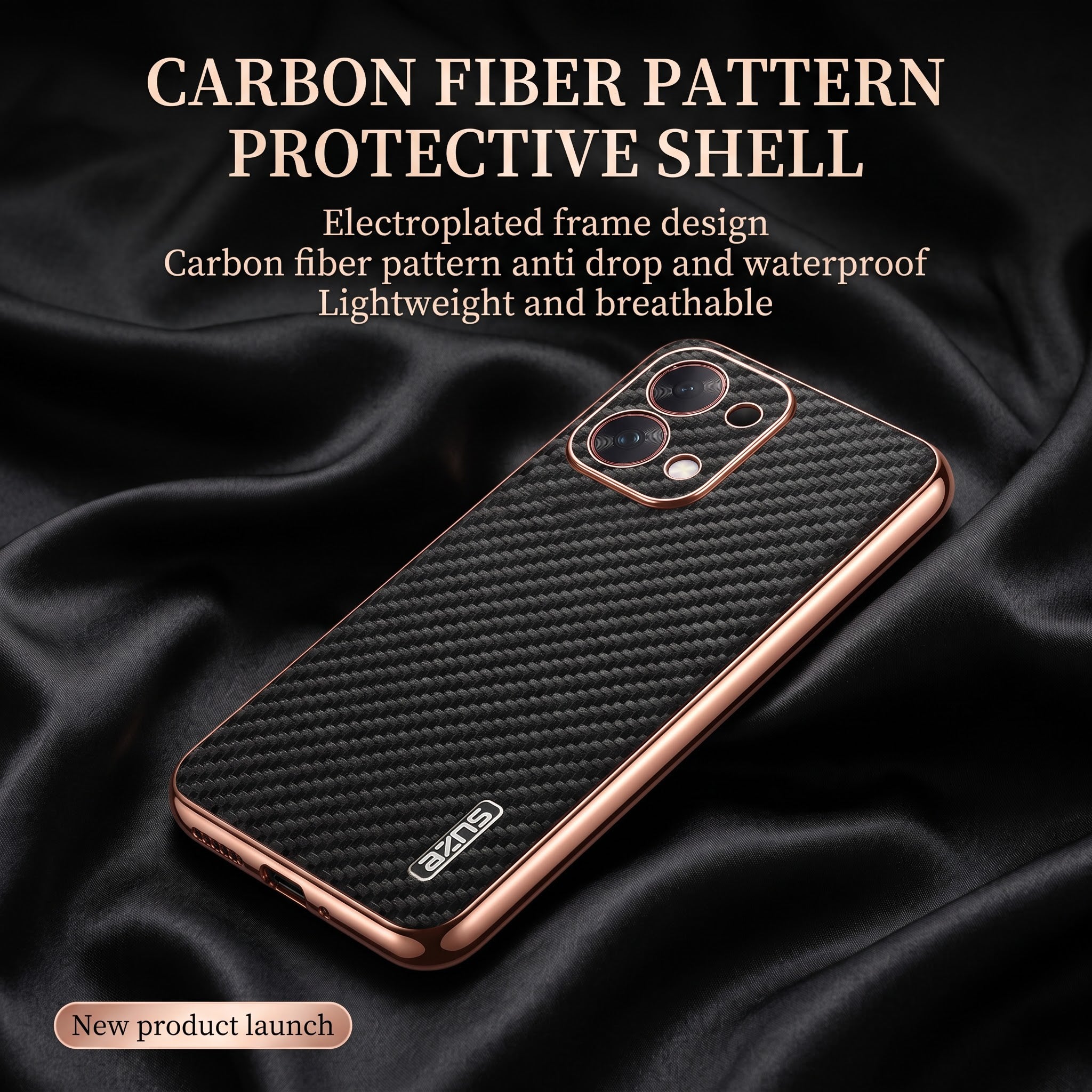 Oppo F31 5G Gold Electroplated Carbon Fiber Texture Case