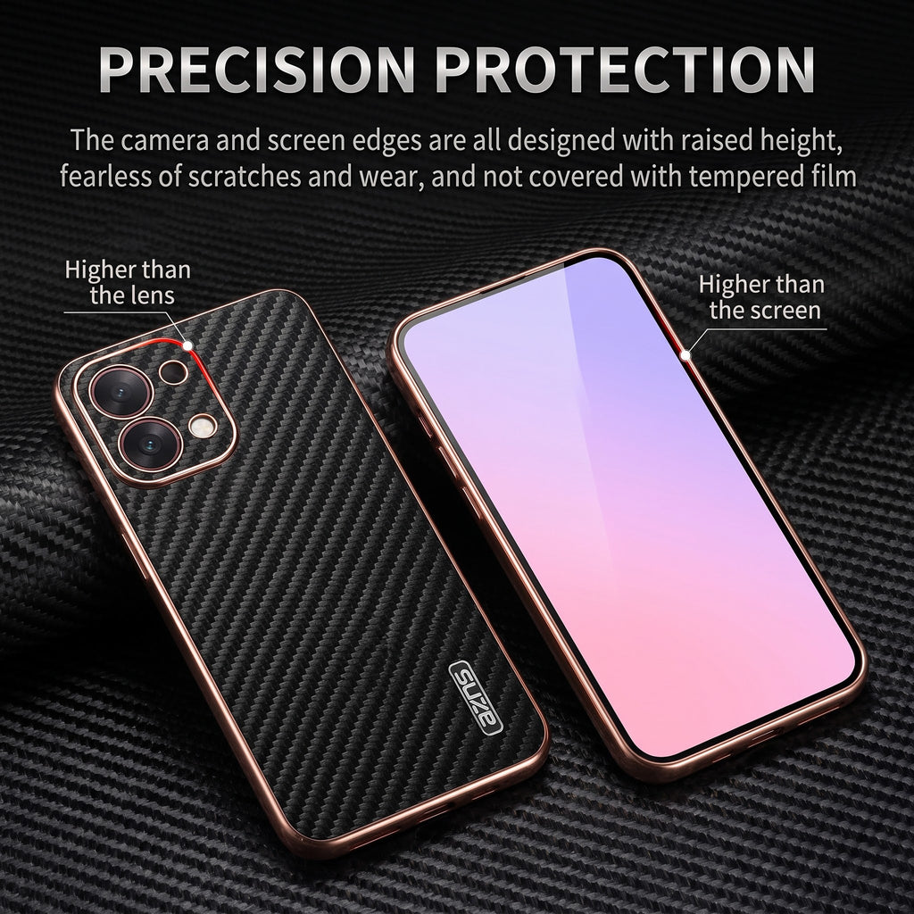 Oppo F31 5G Gold Electroplated Carbon Fiber Texture Case