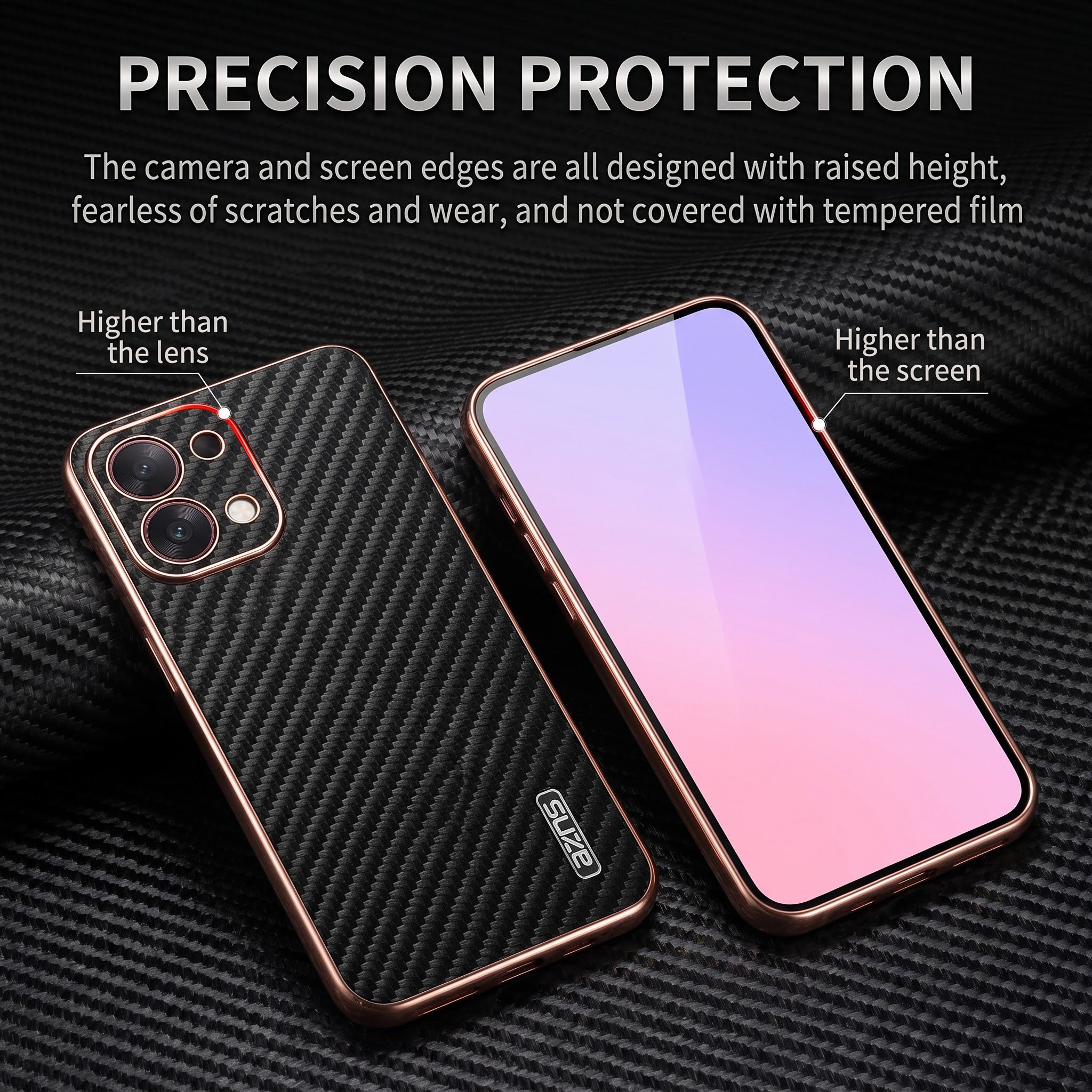 Oppo F31 5G Gold Electroplated Carbon Fiber Texture Case