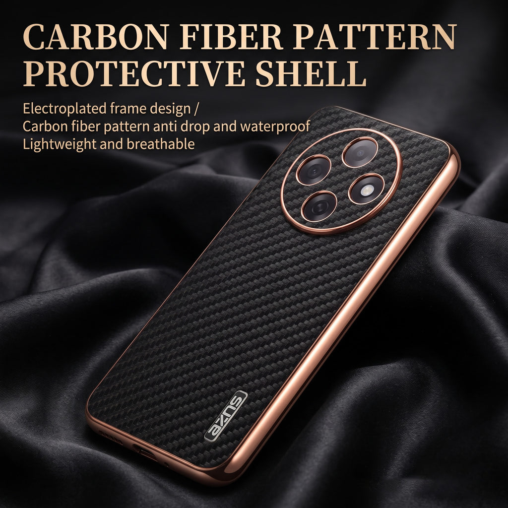 Oppo F31 Pro 5G Gold Electroplated Carbon Fiber Texture Case