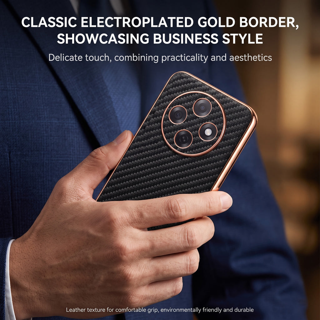 Oppo F31 Pro 5G Gold Electroplated Carbon Fiber Texture Case