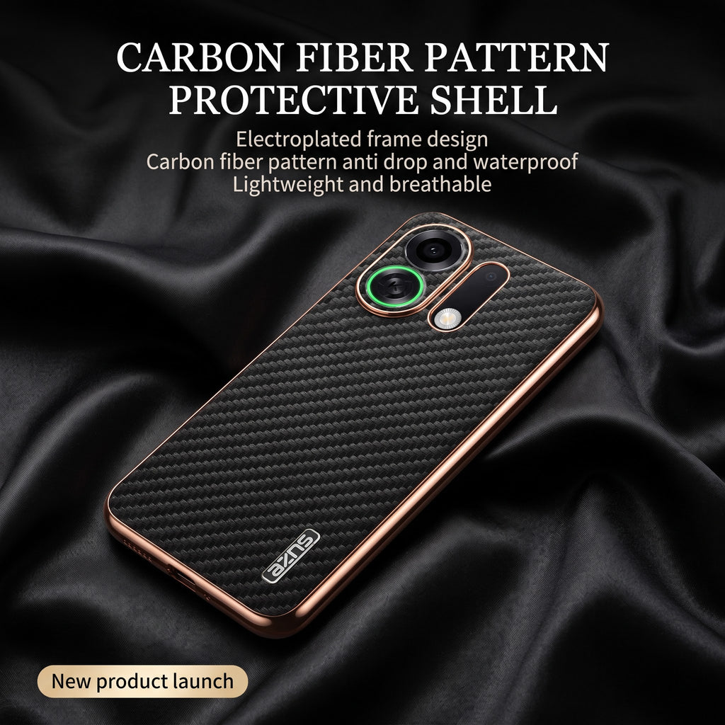 Oppo K13 Turbo 5G Gold Electroplated Carbon Fiber Texture Case