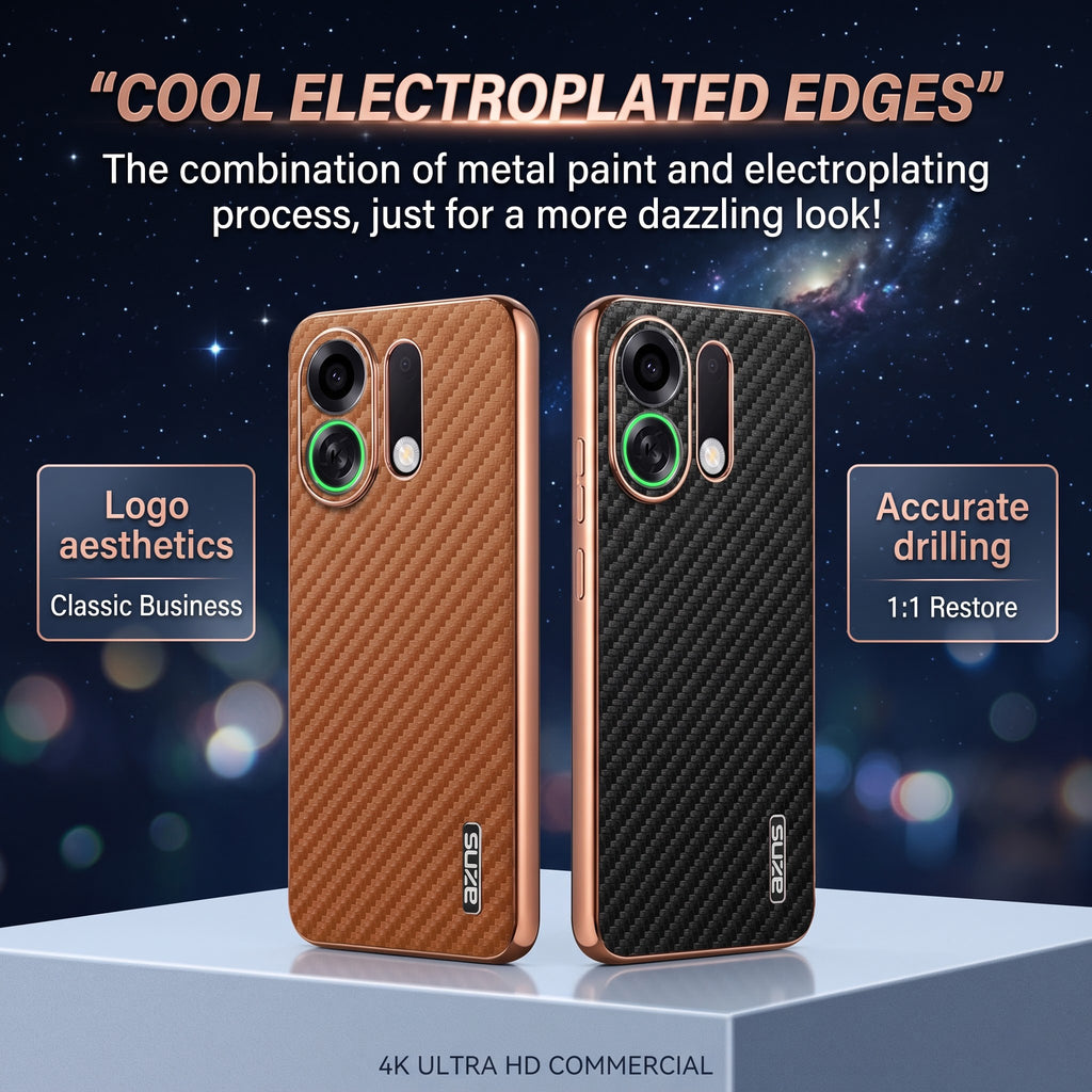 Oppo K13 Turbo 5G Gold Electroplated Carbon Fiber Texture Case