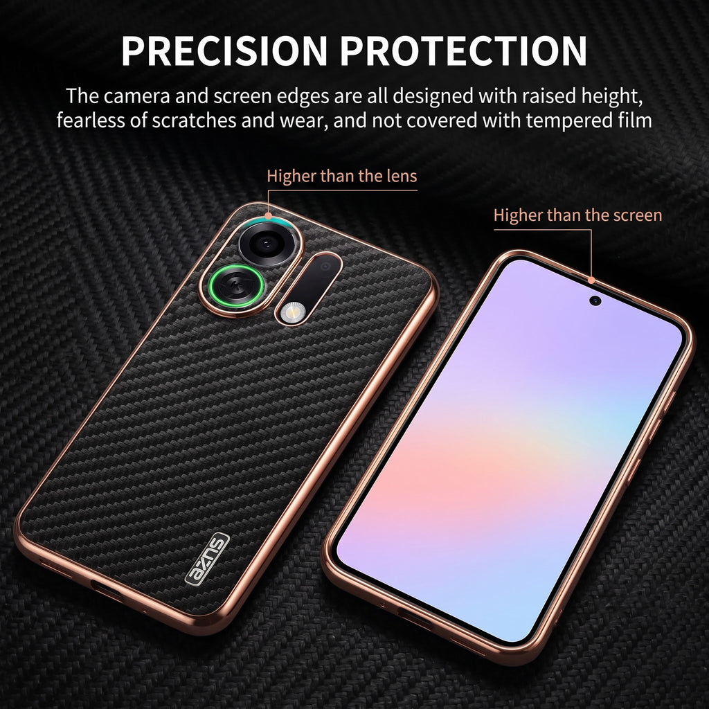 Oppo K13 Turbo 5G Gold Electroplated Carbon Fiber Texture Case