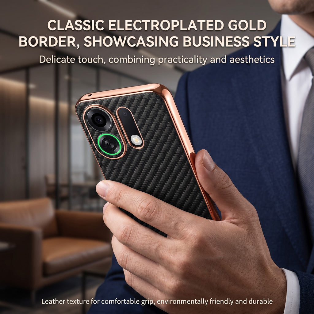 Oppo K13 Turbo 5G Gold Electroplated Carbon Fiber Texture Case