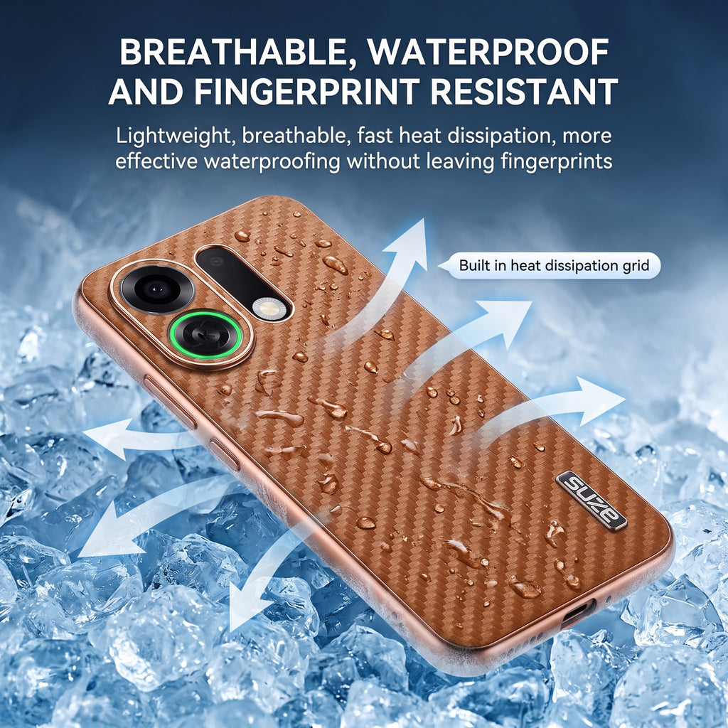 Oppo K13 Turbo 5G Gold Electroplated Carbon Fiber Texture Case