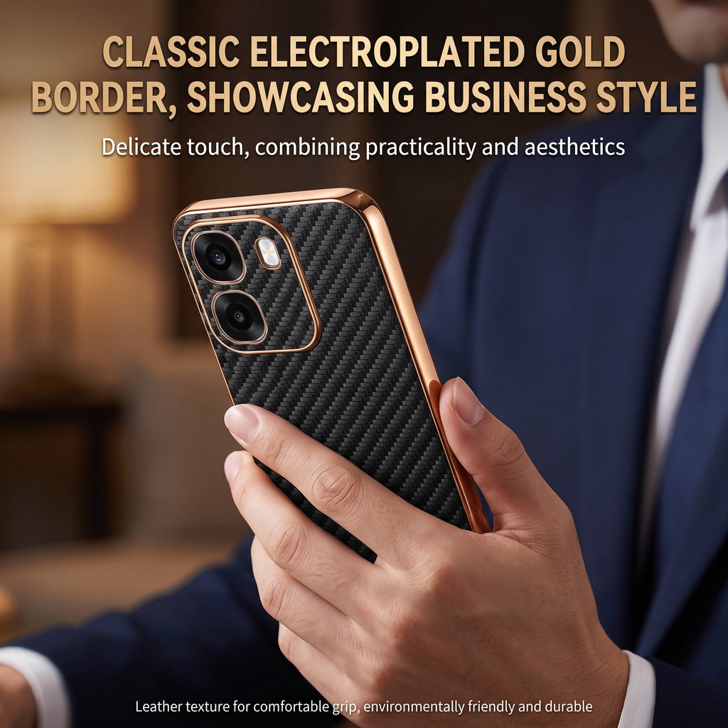 Oppo K14 5G Gold Electroplated Carbon Fiber Texture Case