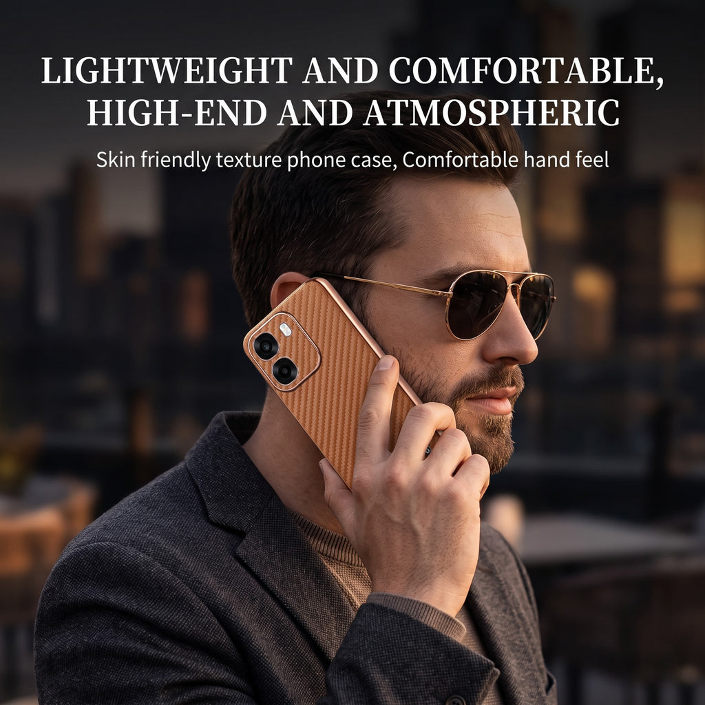 Oppo K14 5G Gold Electroplated Carbon Fiber Texture Case