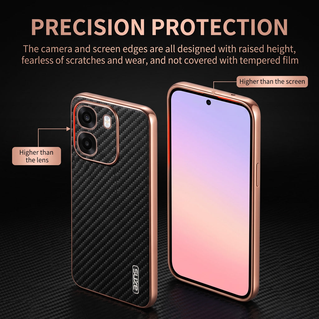 Oppo K14 5G Gold Electroplated Carbon Fiber Texture Case