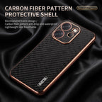 Oppo Reno 15 Pro Mini 5G Gold Electroplated Carbon Fiber Texture Case
