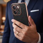 Oppo Reno 15 Pro Mini 5G Gold Electroplated Carbon Fiber Texture Case