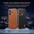 Oppo Reno 15 5G Gold Electroplated Carbon Fiber Texture Case