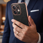 Oppo Reno 16 5G Gold Electroplated Carbon Fiber Texture Case
