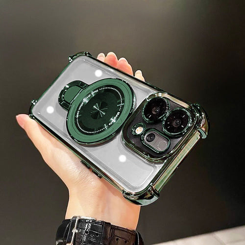 Oppo Reno 14 5G Luxury Four Corner Invincible Bracket Ring Stand Case