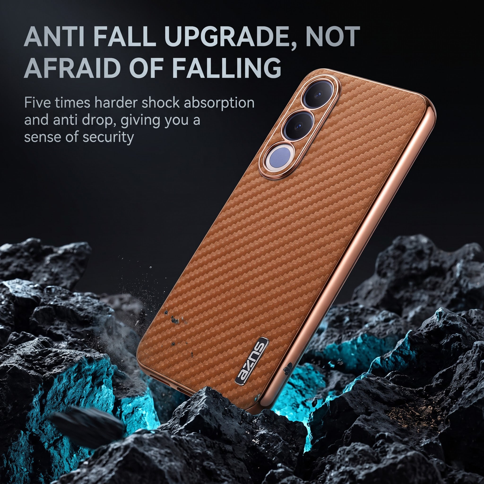 Vivo V70 FE 5G Gold Electroplated Carbon Fiber Texture Case