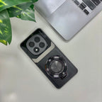 Redmi Note 14 Pro+ 5G Original Luxury Leather Lens Magnifier Ring Stand Case