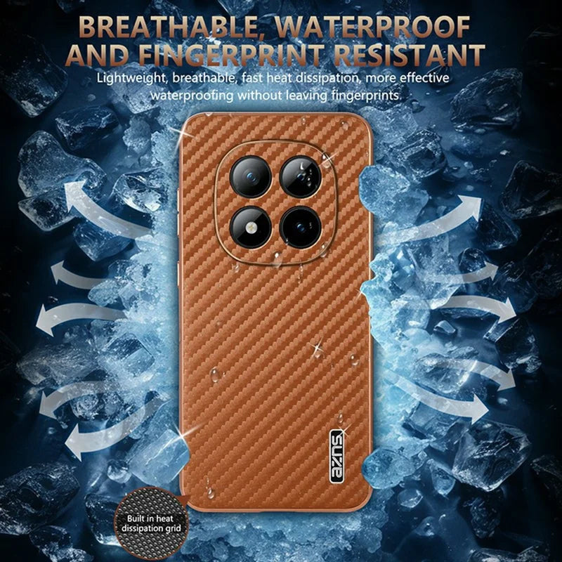 Redmi Note 15 Pro Plus 5G Gold Electroplated Carbon Fiber Texture Case