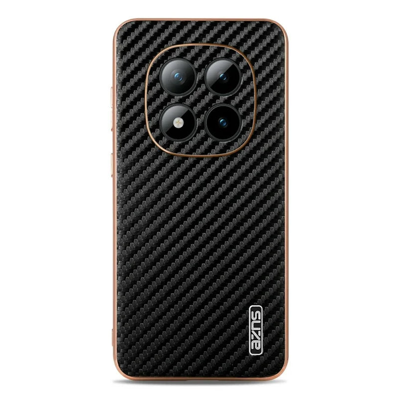 Redmi Note 15 Pro Plus 5G Gold Electroplated Carbon Fiber Texture Case