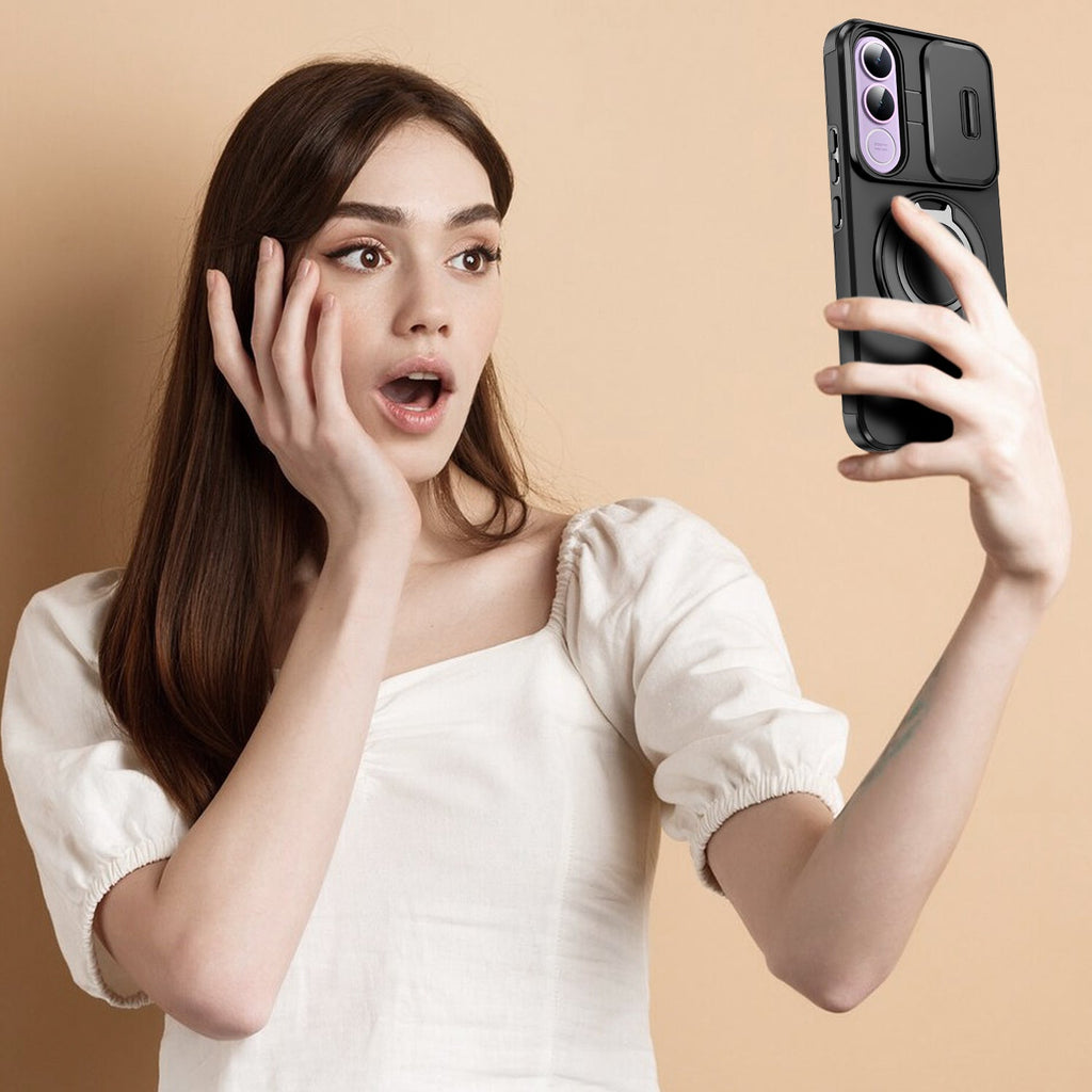 Vivo V70 FE 5G Luxury Magnetic Ring Stand Armor Case