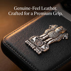Samsung Galaxy A16 5G Satyamev Jayate 3D Metal Leather Back Case
