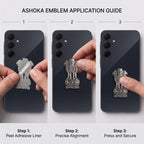 Samsung Galaxy A55 5G Compatible Satyamev Jayate 3D Metal Emblem Sticker