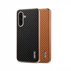 Samsung Galaxy A37 5G Gold Electroplated Carbon Fiber Texture Case