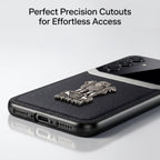 Samsung Galaxy M56 5G Satyamev Jayate 3D Metal Leather Back Case