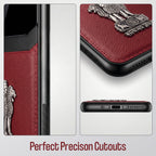 Samsung Galaxy M56 5G Satyamev Jayate 3D Metal Leather Back Case