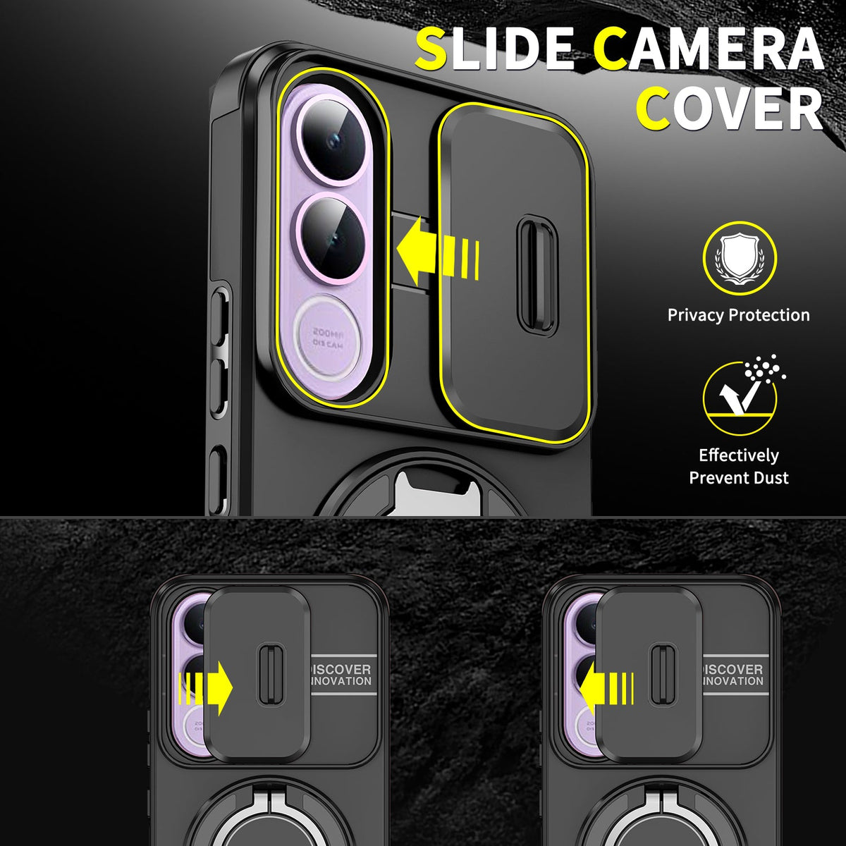 Vivo V70 FE 5G Luxury Magnetic Ring Stand Armor Case