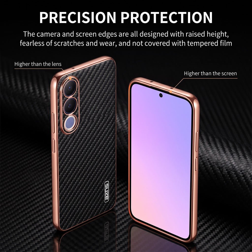 Vivo V70 FE 5G Gold Electroplated Carbon Fiber Texture Case