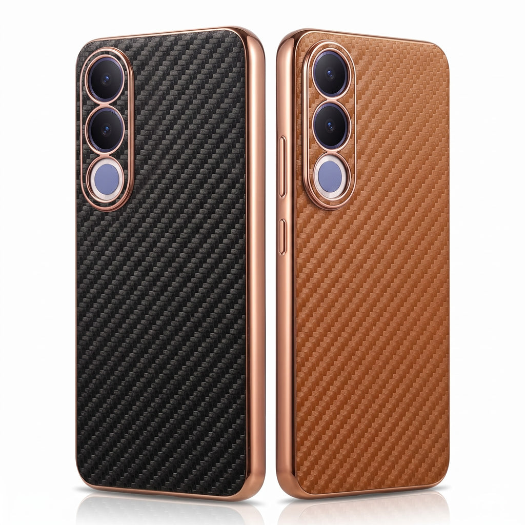 Vivo V70 FE 5G Gold Electroplated Carbon Fiber Texture Case