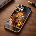 Vivo V60 5G Lord Narasimha Gold Electroplated Glass Phone Back Case