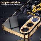 Vivo V70 FE 5G F1 Racing Car Gold Electroplated Glass Phone Back Case