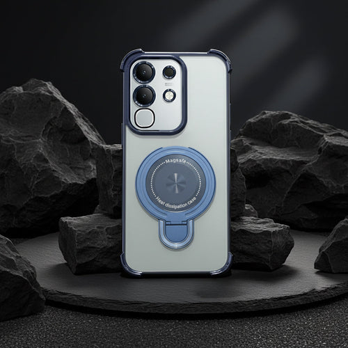 Vivo T4x 5G Luxury Four Corner Invincible Bracket Ring Stand Case