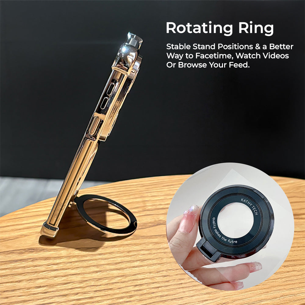 Vivo T5 Pro 5G Original Luxury Magnifier Ring Stand Shockproof Airbags Corner Case