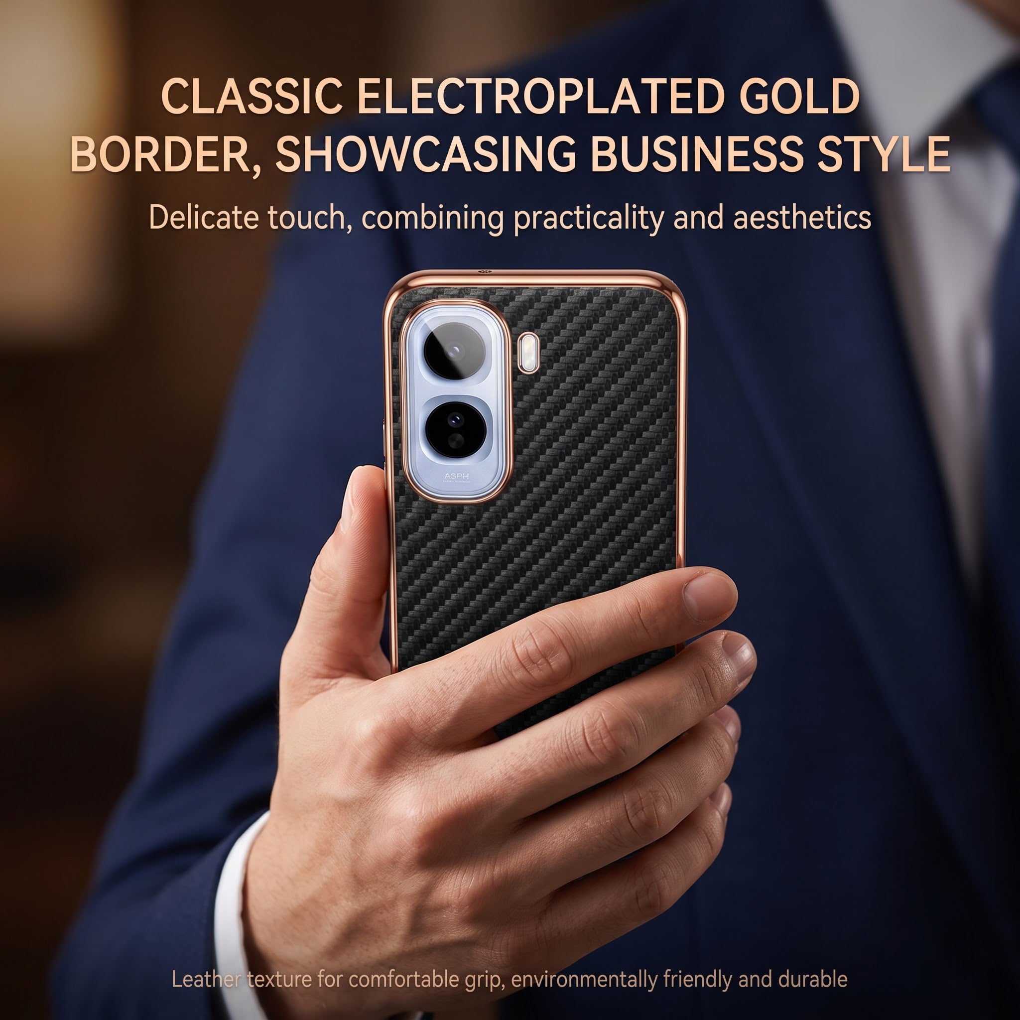 Vivo T5 Pro 5G Gold Electroplated Carbon Fiber Texture Case