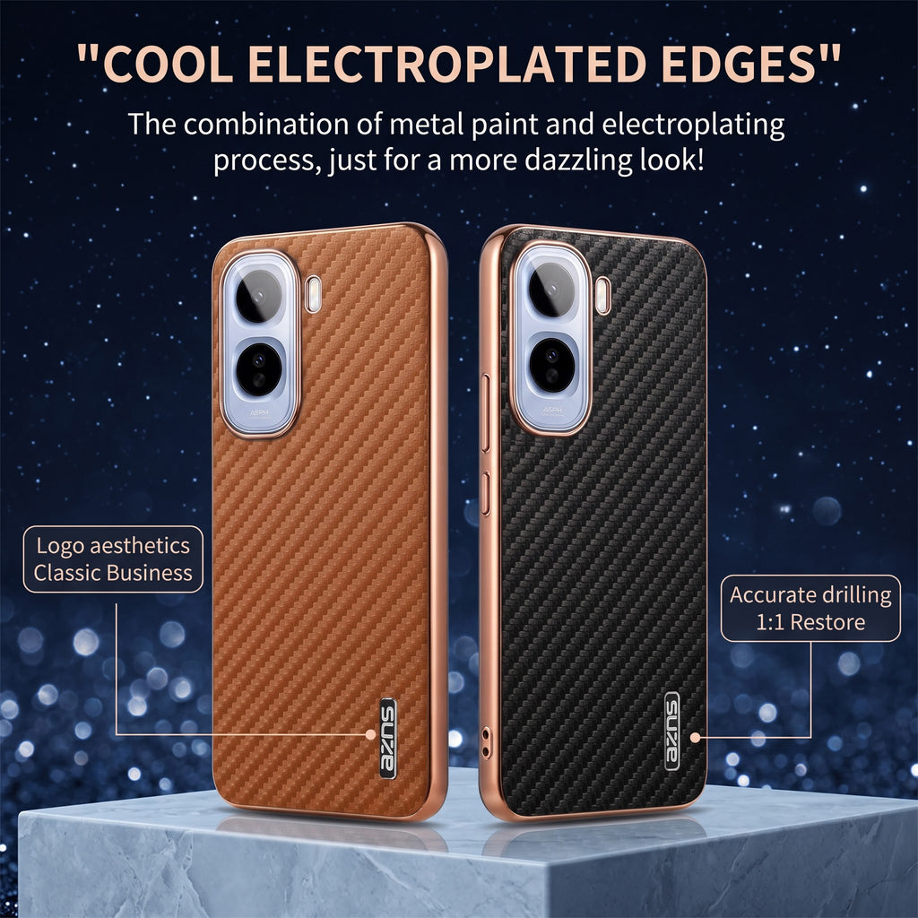 Vivo T5 Pro 5G Gold Electroplated Carbon Fiber Texture Case