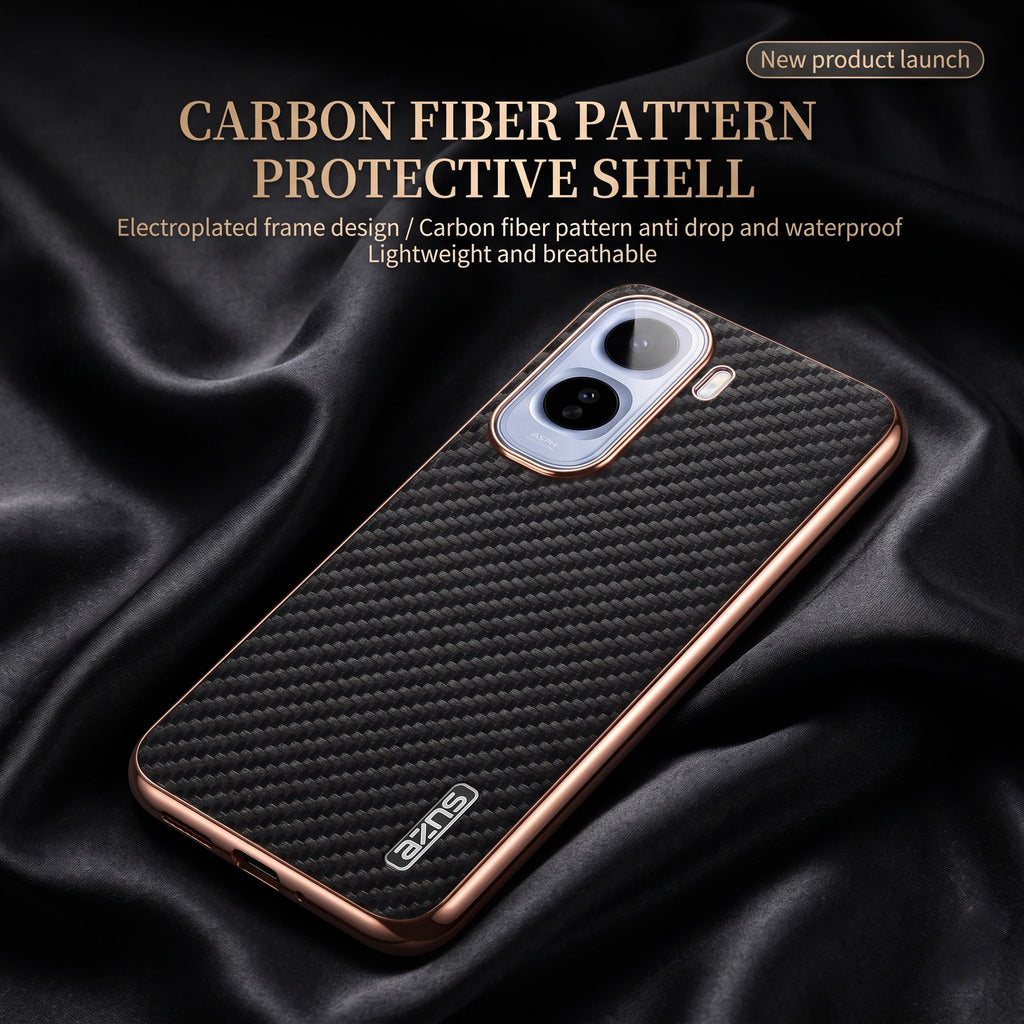 Vivo T5 Pro 5G Gold Electroplated Carbon Fiber Texture Case