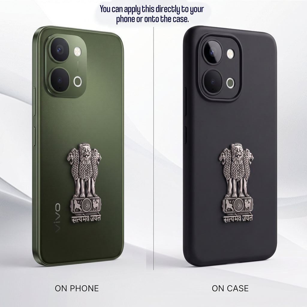 Vivo T5X 5G Compatible Satyamev Jayate 3D Metal Emblem Sticker