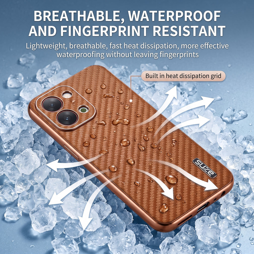 Vivo T5X 5G Gold Electroplated Carbon Fiber Texture Case