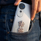 Vivo V40 Pro 5G Compatible Satyamev Jayate 3D Metal Emblem Sticker