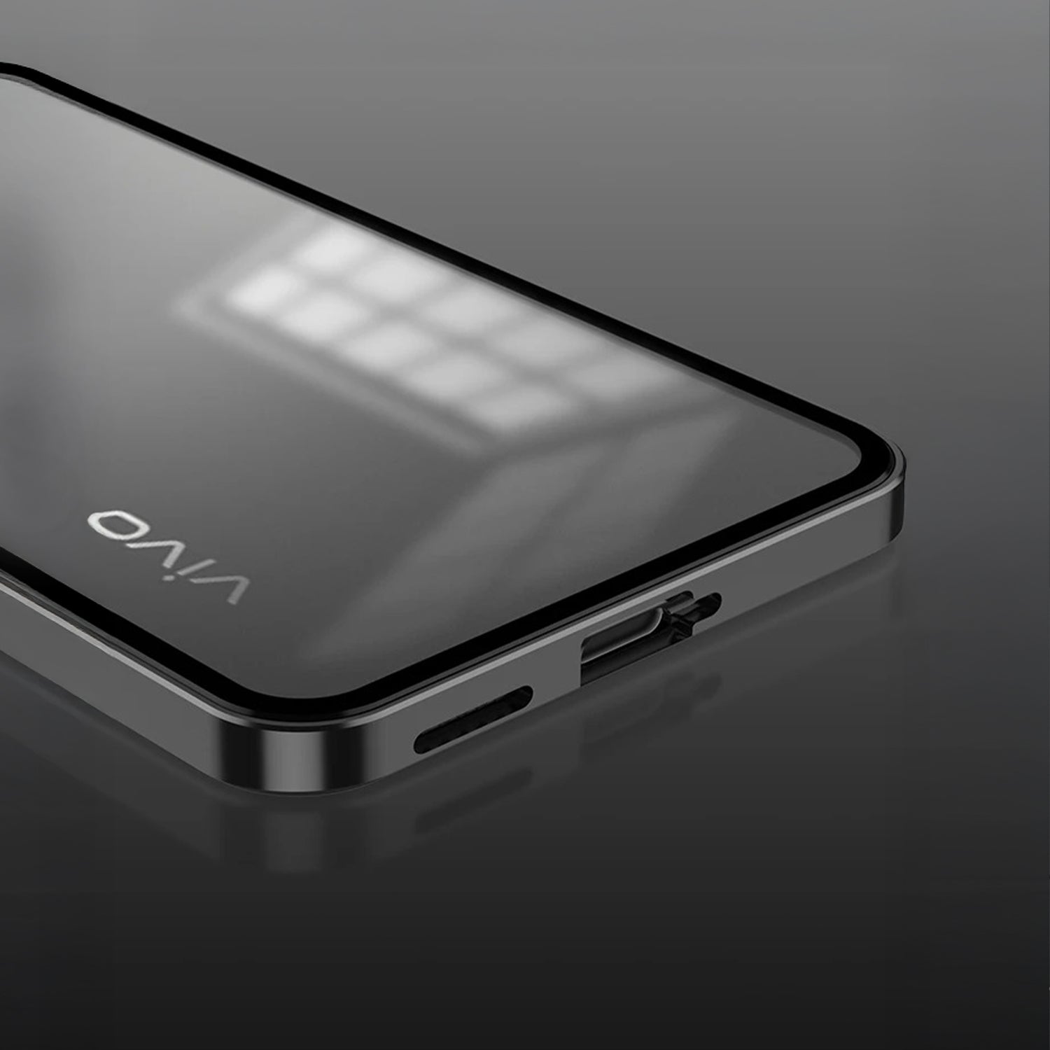 Vivo V50 5G Aluminium Metal Bumper Shield Transparent Back Case